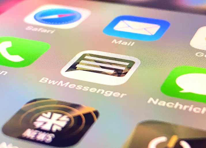 App Icon des BwMessenger auf einem Smartphone