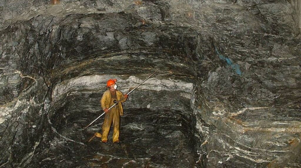 Eine Goldader in der südgrönländischen Nalunaq-Mine.