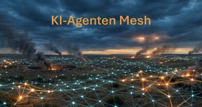 Das KI-Agenten Mesh: ein durchgängiges, selbstorganisierendes Netz aus spezialisierten KI-Agenten. (Foto © Doll/KI generiert)