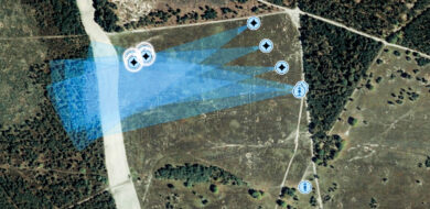 Die unterschiedlichen Sensoren sind zu einem Netzwerk
verbunden, das eine Überwachung großer Gebiete
ermöglicht. (Foto ©BWI/Helsing)