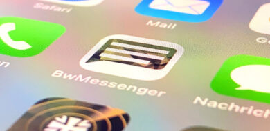 App Icon des BwMessenger auf einem Smartphone