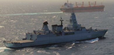 Fregatte „Hessen“ beim Einsatz im Roten Meer (Foto © Bundeswehr)