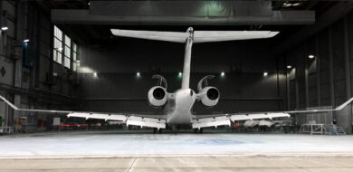 Global 7500 in hangar web