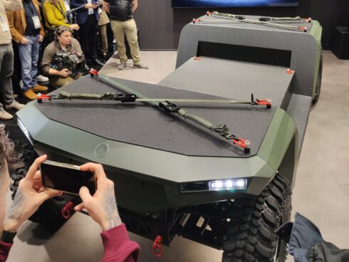 Das Mandrill UGV bei der Enthüllung am Stand von Quantum-Systems auf der Enforce Tac.