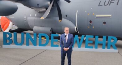 Bundesverteidigungsminister Boris Pistorius bei seinem Statement auf der ILA 2026.