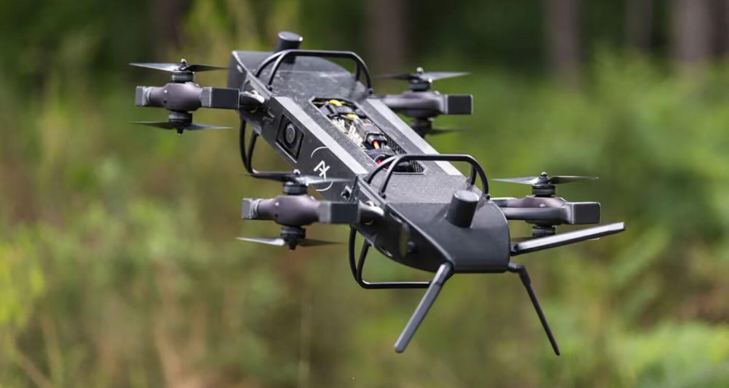 Diese Abfangdrohne soll künftig innerhalb des System TARGAS von KNDS autonom auf Drohnenjagd gehen. (Foto: KNDS)
