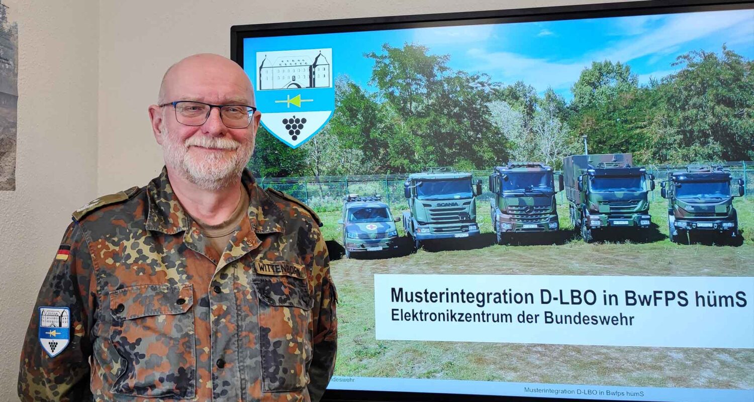 Oberstlt Wittenborn leitet seit September 2024 das Elektronikzentrum der Bundeswehr. (Foto©Gelpke)