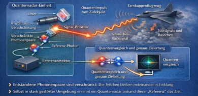 Ein Photon wird auf ein Objekt ausgesendet. (Foto © Geißler)