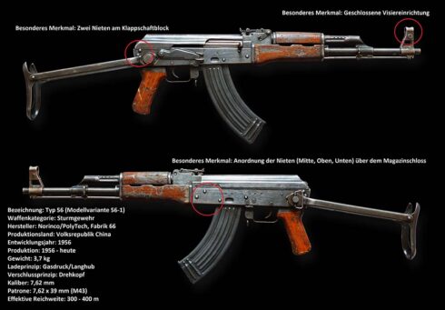 Merkmale der Kalaschnikow-Variante Typ 56-1. (Foto © ZVBw)