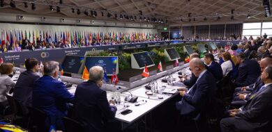 Auf der Suche nach einer Verhandlungslösung: Die Ukraine-Friedenskonferenz im schweizerischen Obbürgen Mitte Juni 2024.